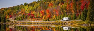 Driving past the Lake of Two Rivers, Algonquin Provincial Park