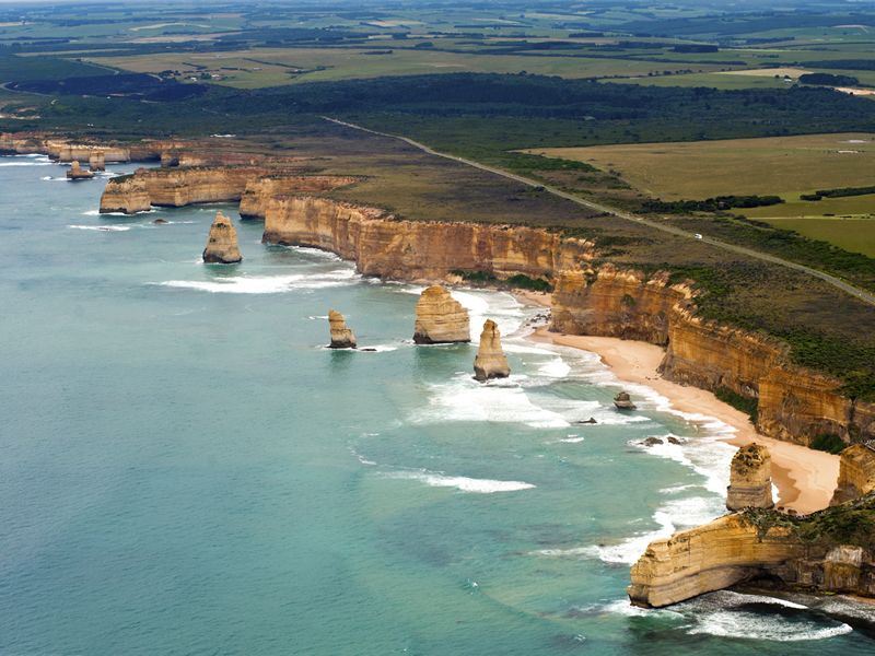 aerial view of the great ocean road