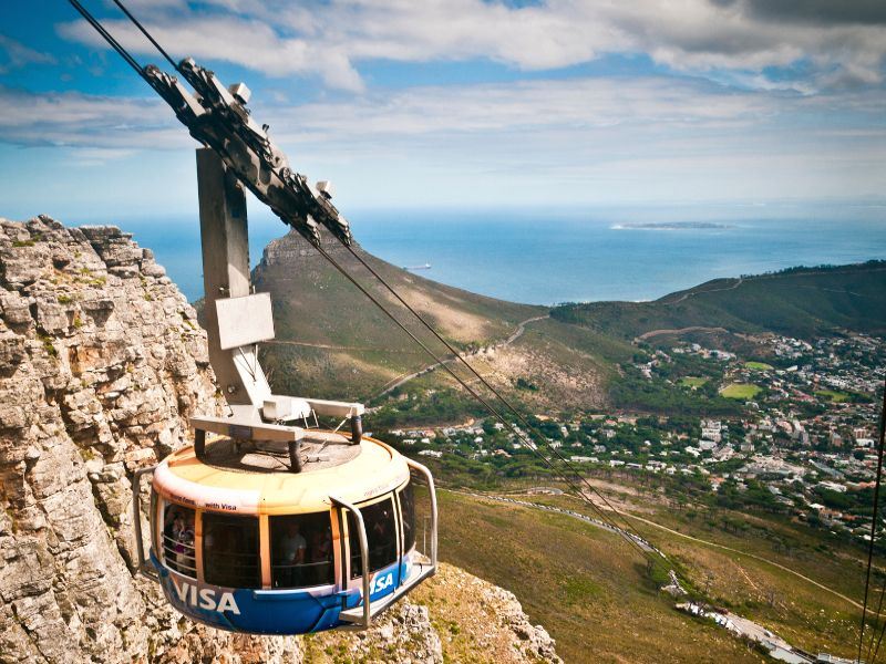 cable car along table mountain cape town